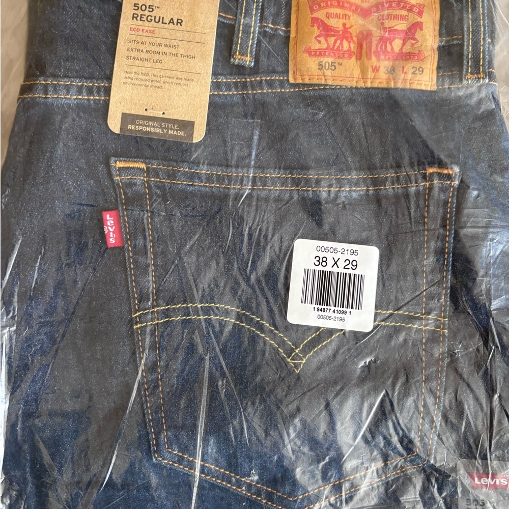 Levi’s 505 Regular Fit Jeans 
38X29
Still in packaging 
New Never worn